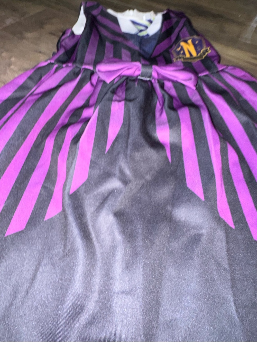 Wednesday Addams Nevermore Academy Uniform Costume Dress Girls 3T 4T Purple - Picture 4 of 7